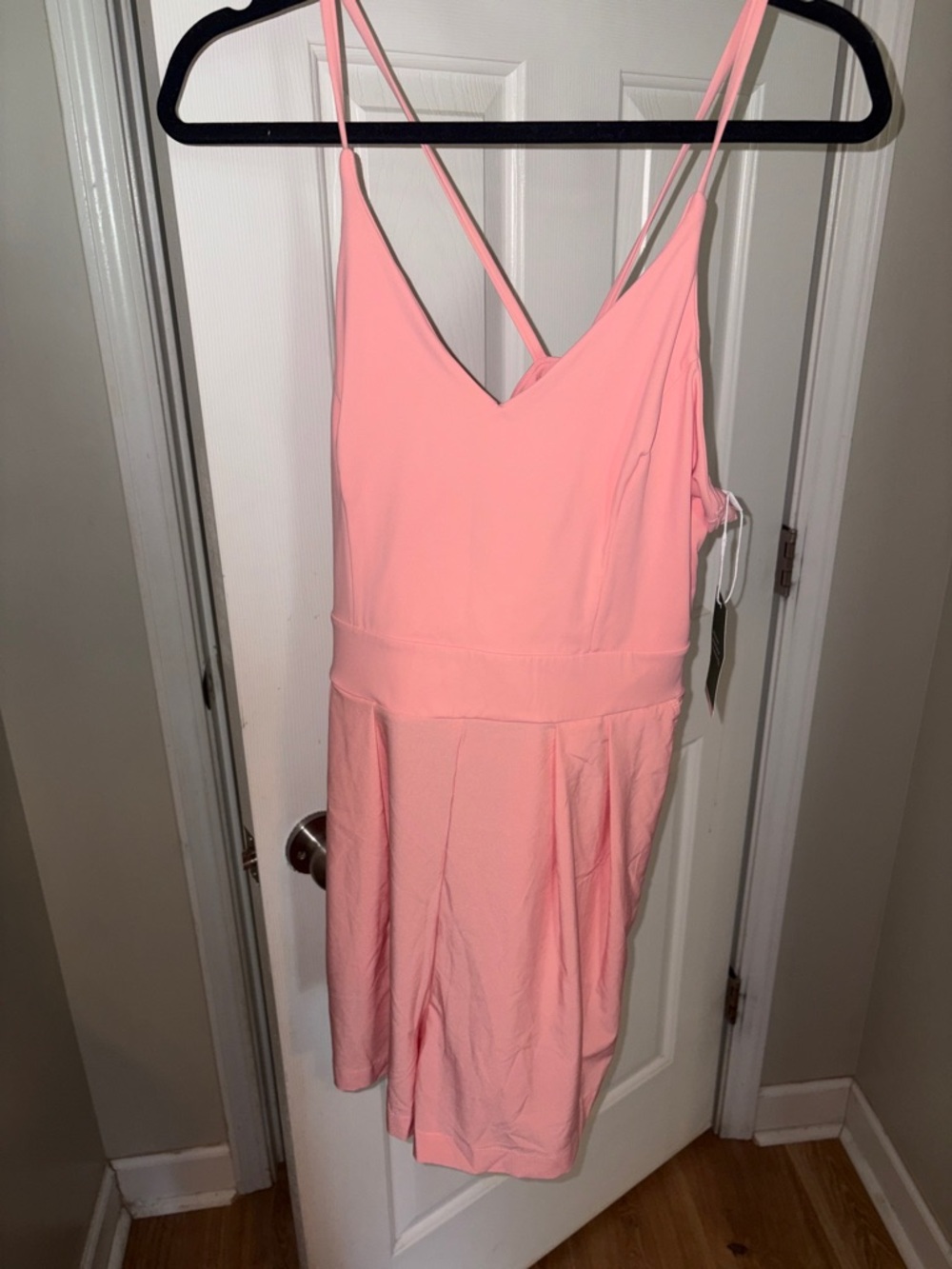 HALARA Coral Pink Spaghetti Strap Dress